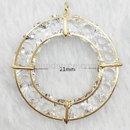 Pendant findings wheel pendants with rhinestone for diy jewelrymaking