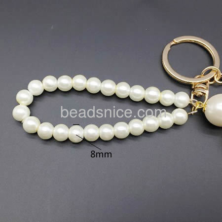 Key rings pearl string pendant car handbag key chain for gift