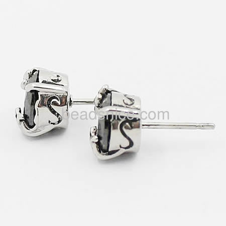 Stainless Steel Earrings Posts with rhinestone settings