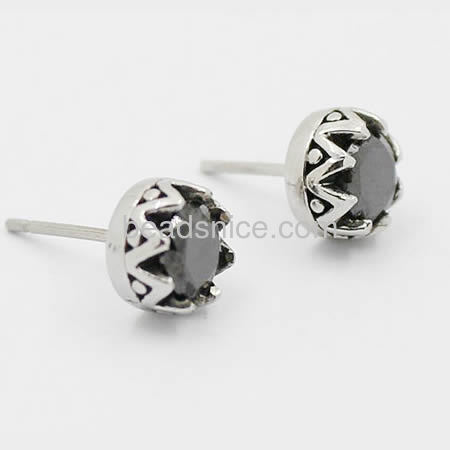 Stainless Steel Earrings Posts with settings
