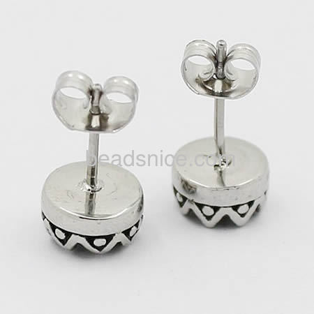 Stainless Steel Earrings Posts with settings