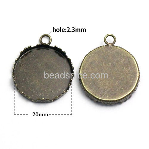 Pendant base vintage brass round pendant setting cabochons jewelry making findings