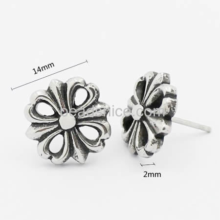 Stainless steel stud earrings for women hollow out  flower earrings simple metal ear Jewelry