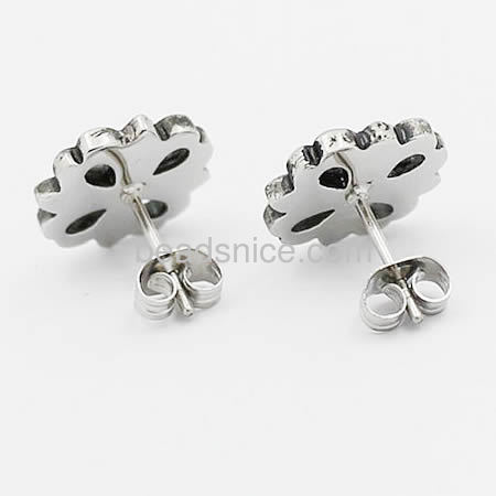 Stainless steel stud earrings for women hollow out  flower earrings simple metal ear Jewelry