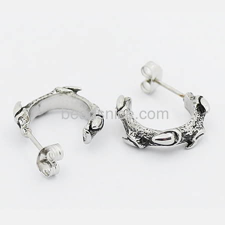 Stainless steel vintage claw stud earrings for handmade post earrings