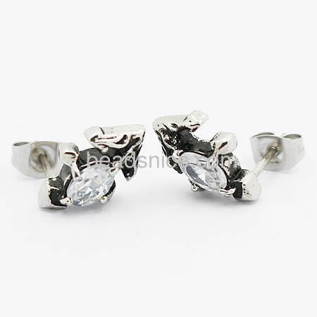 Wholesale stainless Steel crystal  earrings settings for diy jewelry making