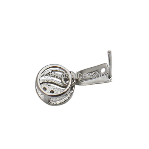 Jewelry findings pure 925 sterling silver bail pinch clasp for pendants necklace bail with rhinestone