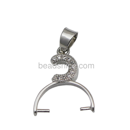 Pure 925 sterling silver pinch bail pendant clasp jewelry connector findings for necklace making