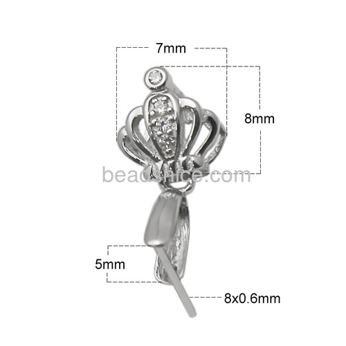 Sterling silver 925  fashion pendant pinch bail jewelry making for her