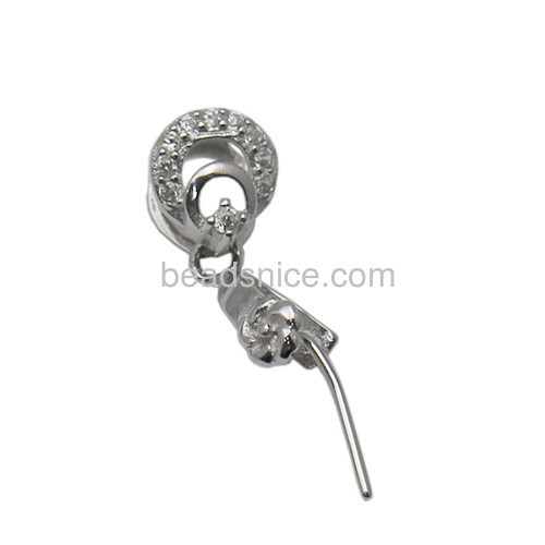 Pure 925 sterling silver unique pinch bail for pendants diy jewelry findings