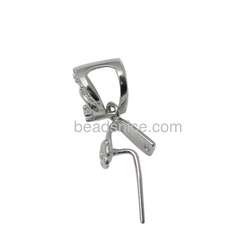 Pure 925 sterling silver unique pinch bail for pendants diy jewelry findings