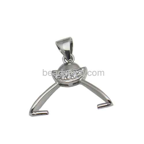 Pure 925 sterling silver jewelry accessories and components pendant pinch bails for diy making findings