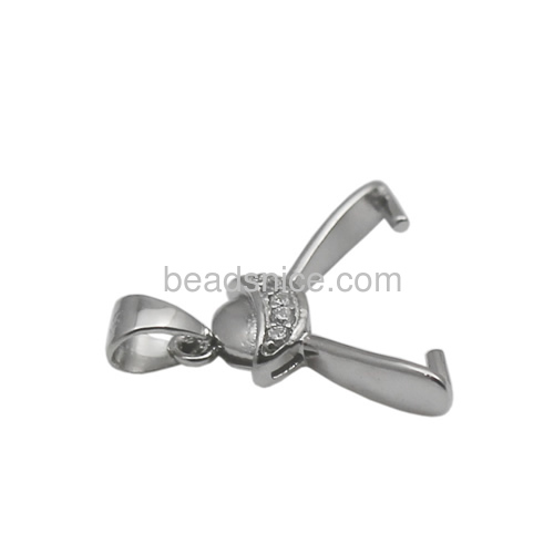 Pure 925 sterling silver jewelry accessories and components pendant pinch bails for diy making findings