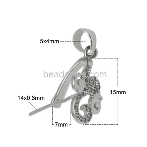 925 sterling silver pinch bail jewelry pendant necklace clasps for diy jewelry making