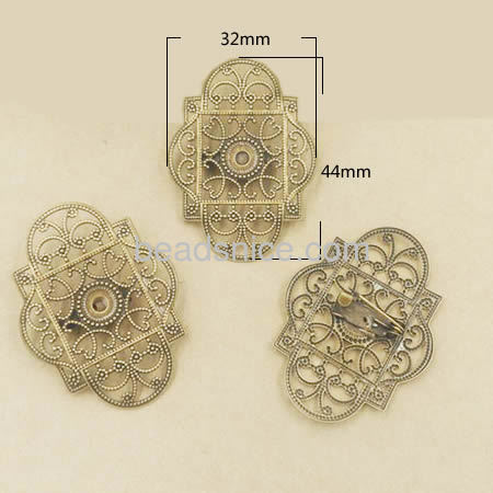 Vintage brooch pin base unique flower brooch setting for diy jewelry making accessories