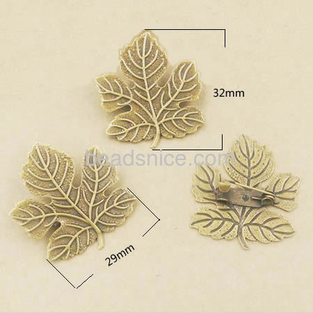 Brooches bases back pins maple leaf  brooches pin settings for womens jewelry making