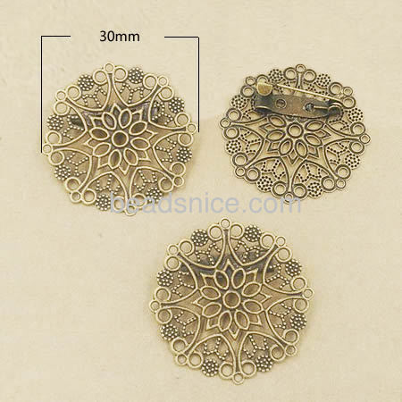 Brooch pin blanks brass flower pin for women jewelry making supplies