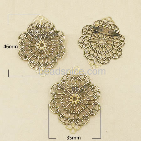Brass brooch findings flower brooch setting for jewelry making accessories