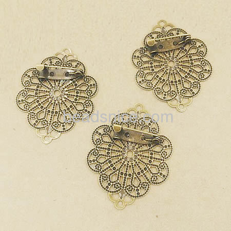 Brass brooch findings flower brooch setting for jewelry making accessories