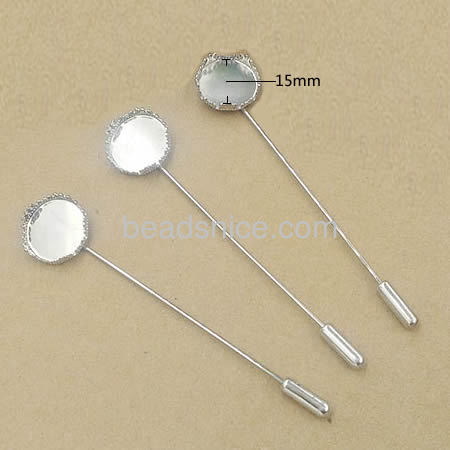 Brass hat brooch pins diy jewelry findings accessories metal brooch lapel pin base for women