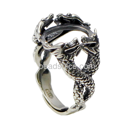 Thai sterling silver ring setting dragon thai silver jewelry fancy jewelries rings accessories wholesale retail for women