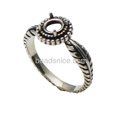 925 sterling silver ring setting leaf thai silver jewelries fine jewelry ring components wholesale for women retail