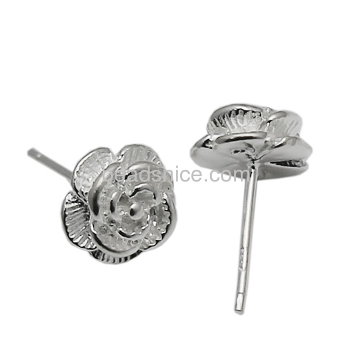 925 Sterling Silver stud earring flower earring Pure Silver earring unique design Earring gift for girl friend
