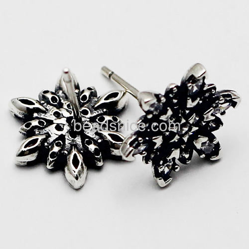 925 sterling silver stud earrings thai silver earring flower feature women fine jewelries gift for her