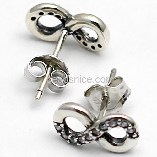 925 sterling silver stud earrings thai silver earring jewelry infinity feature wholesale retail gift for her