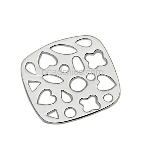 925 Sterling Silver filligree components square shape sterling silver filigree connectors for making silver pendant fine jewelry