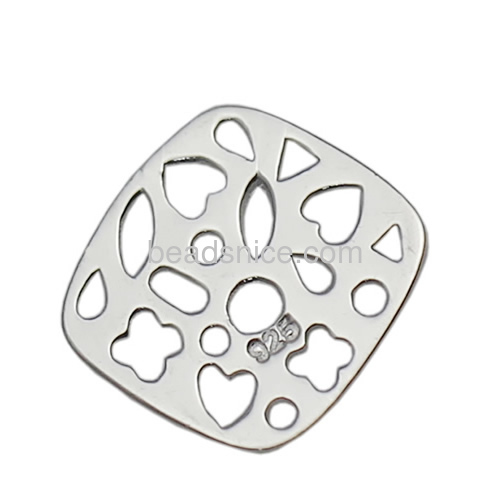 925 Sterling Silver filligree components square shape sterling silver filigree connectors for making silver pendant fine jewelry