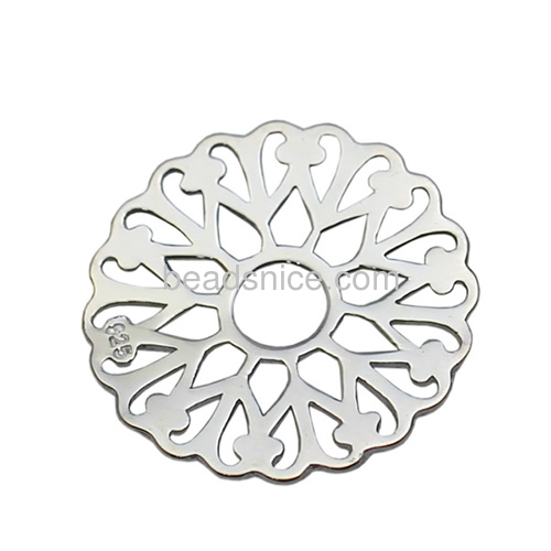 925 Sterling Silver filligree components Sterling Silver filigree Flower Connectors for making silver pendant fine jewelry compo