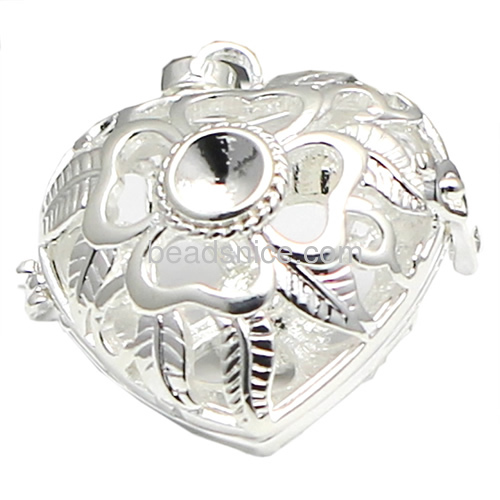 Diy brass  hollow out  locket flower heart  lead-safe  nickel-free
