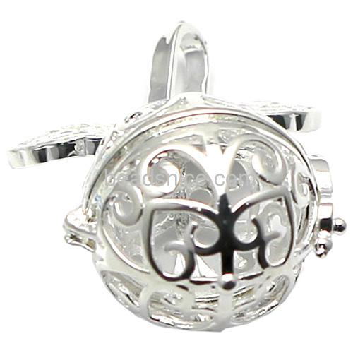 Brass handmade pendant jewelry accessories wishing box of two wings  lead-safe  nickel-free