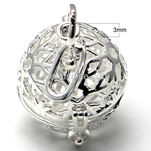 Brass hollow out  locket  jewelry pendant  bead snowflake lead-safe  nickel-free