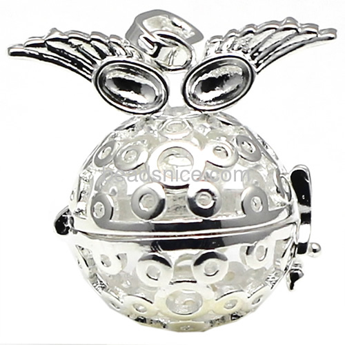 Brass owl jewelry accessory plated lead-safe  nickel-free