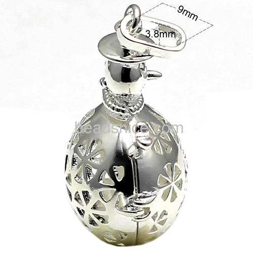 Brass  pendant locket  jewelry fnding snowman many color you can choose  lead-safe  nickel-free