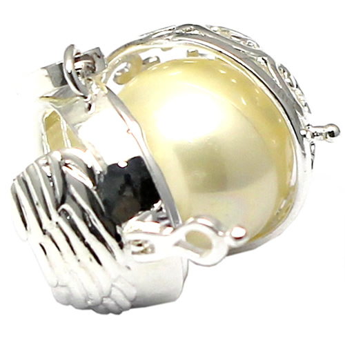 Brass filigree hollow pendant locket wishing ball lead-safe  nickel-free