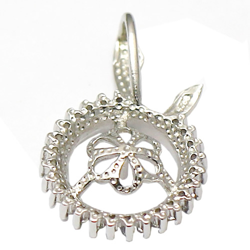 Pure silver pendant setting inlaying zircon silver pendant making for women jewelry