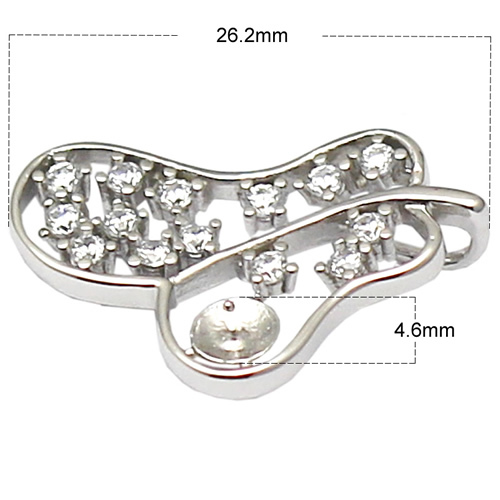 Pure sterling silver pendant setting inlaying zircon special women pendant findings