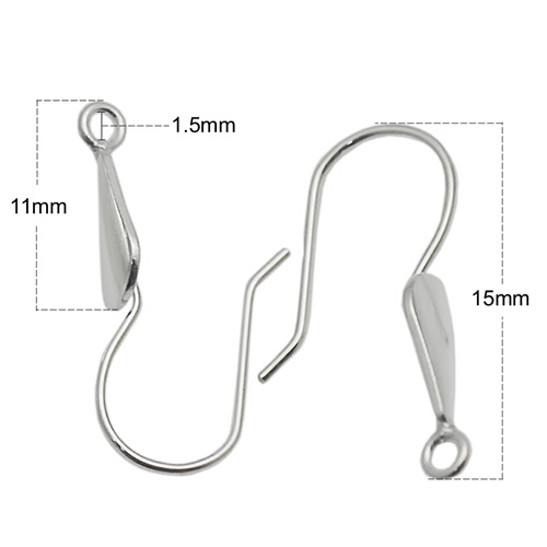 925 Sterling Silver earring hook Elegant Hook Earring Earring Component Wedding Jewelry handmade