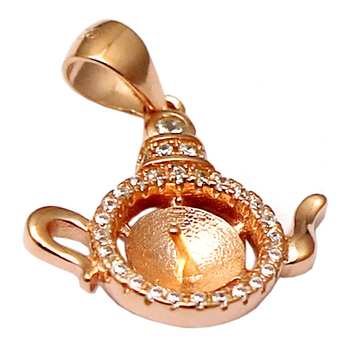 925 sterling silver pendant setting teapot inlaying zircon grace nacklace