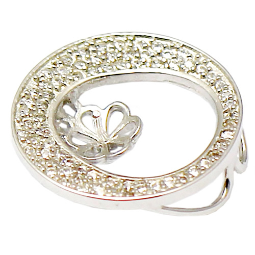 925 sterling silver pendant setting hollow round inlaying zircon beautiful women nacklace