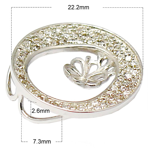 925 sterling silver pendant setting hollow round inlaying zircon beautiful women nacklace