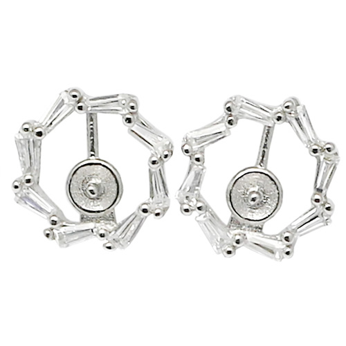 925 sterling silver stud earrings setting wheel shade inlaying zircon unique design