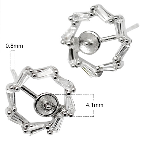 925 sterling silver stud earrings setting wheel shade inlaying zircon unique design