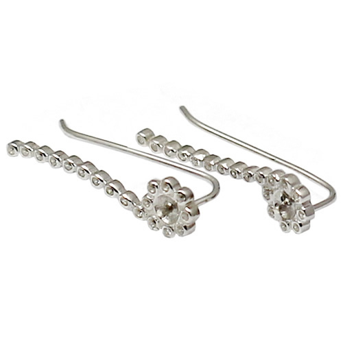 925 Sterling Silver earring fishhook setting zircon inlaid fine jewelry