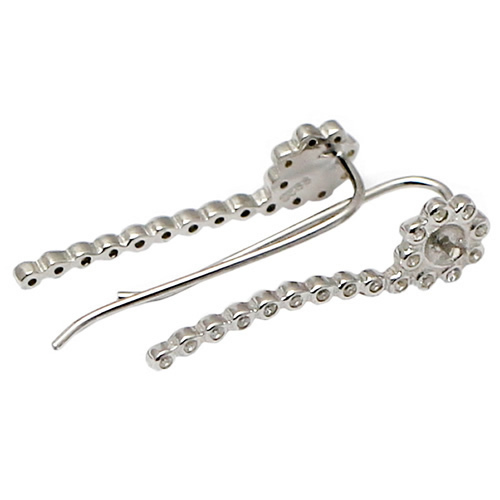 925 Sterling Silver earring fishhook setting zircon inlaid fine jewelry