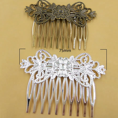 Brass Hair Comb Findings nickel-free lead-Safe