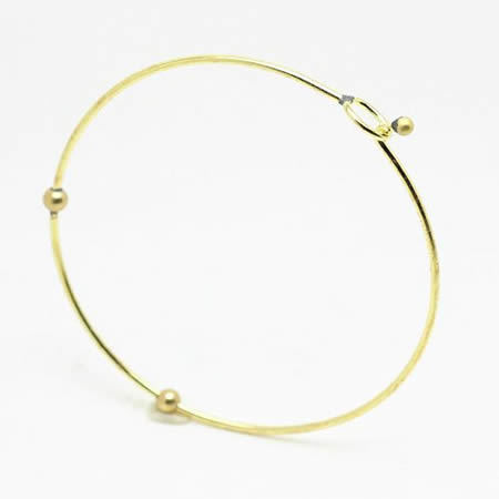Brass initial bracelet bead:3mm， nickel-free lead-Safe